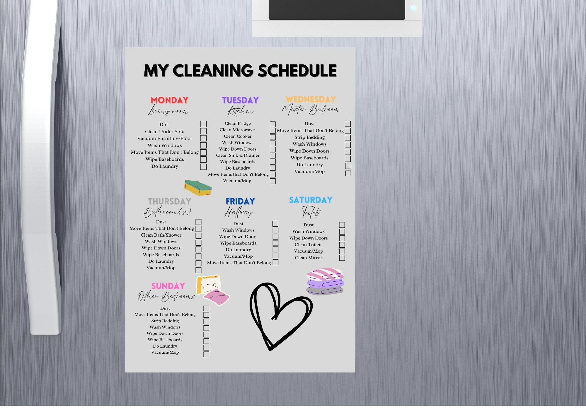 Cleaning Schedule Digital Clean House Cleaning Schedule