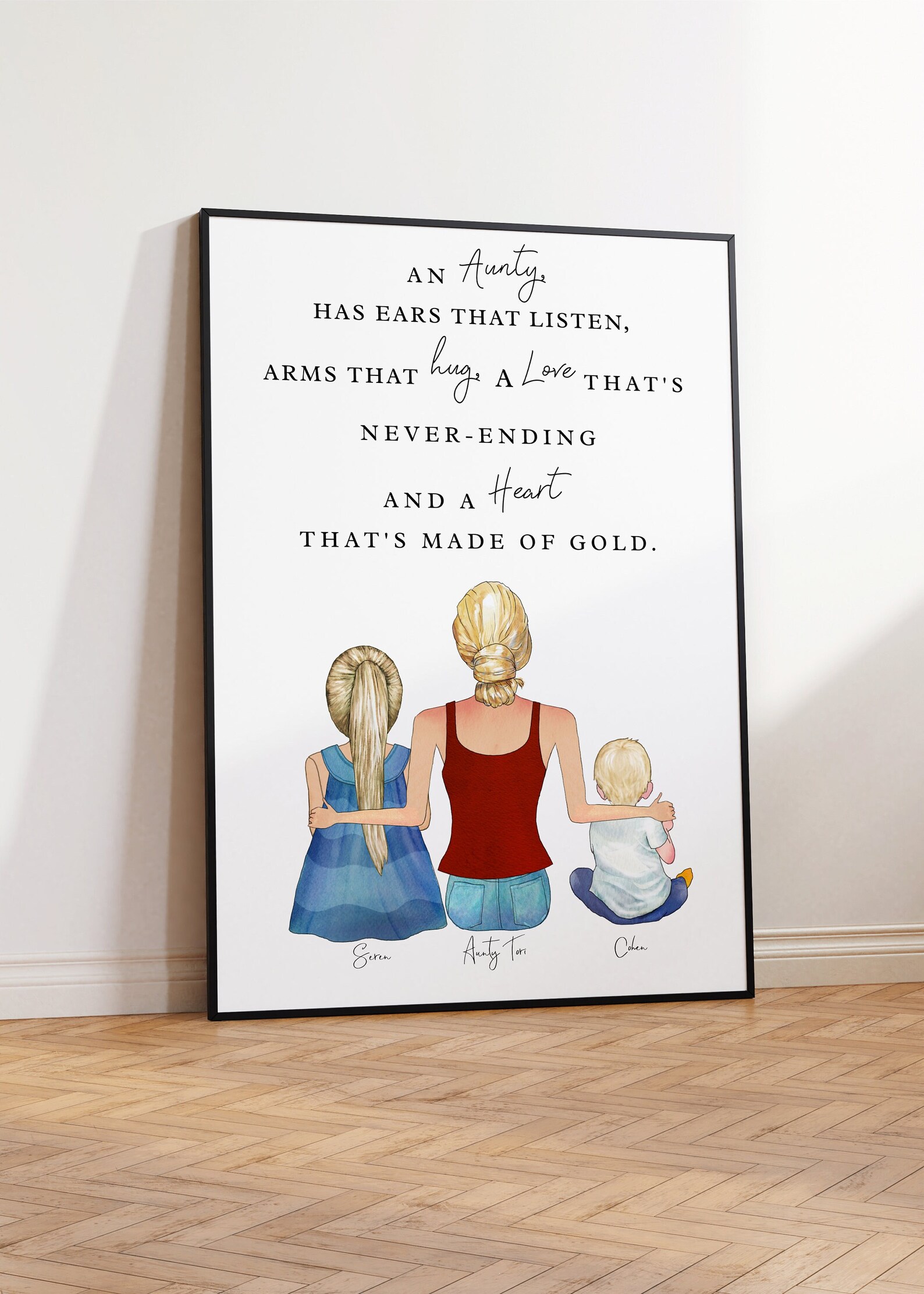 Auntie Gift Custom Family Portraitauntie Giftpresent From - Etsy UK