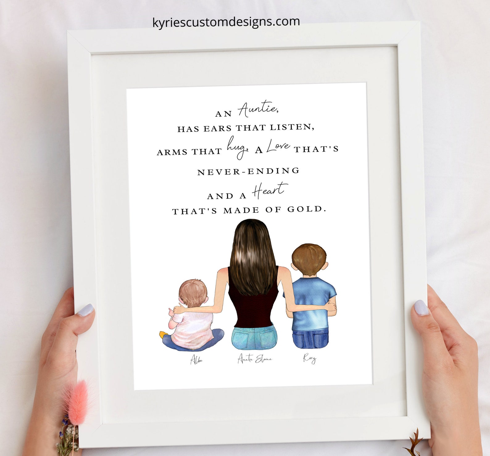 Auntie Gift Custom Family Portraitauntie Giftpresent From - Etsy UK