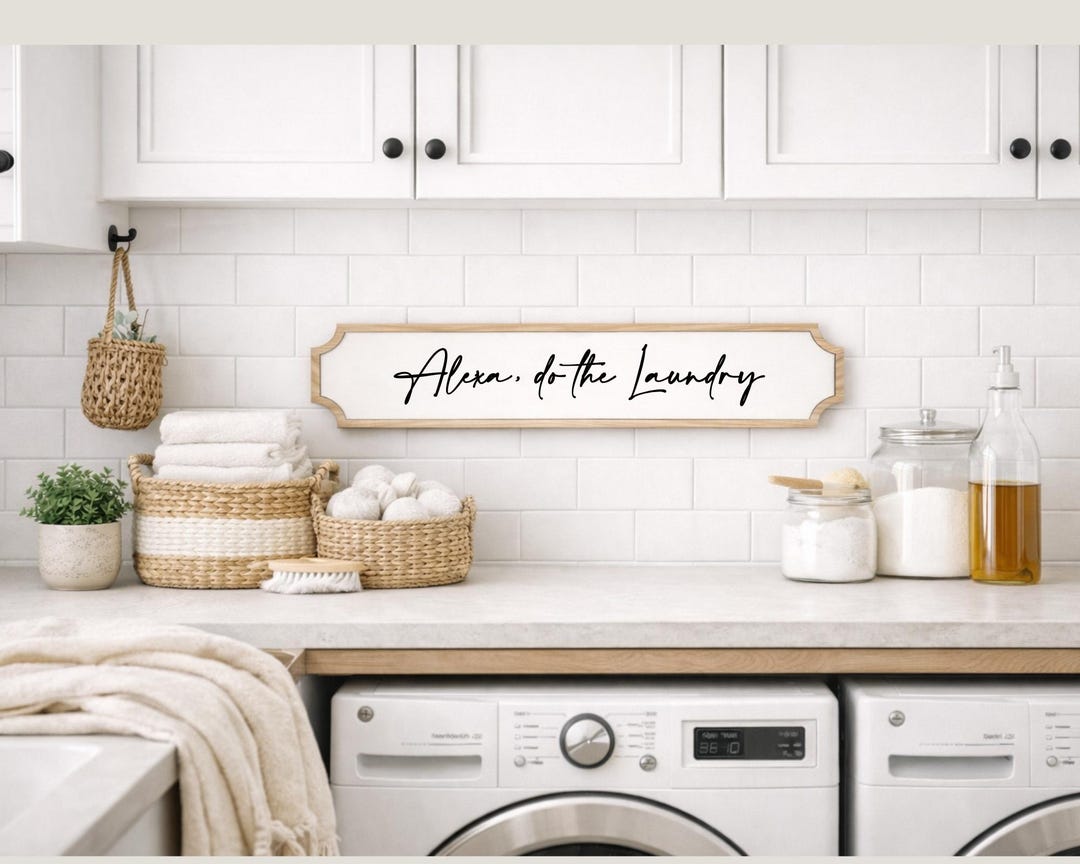 Personalised Laundry Room Sign – Acrylic & Natural Wood - Etsy