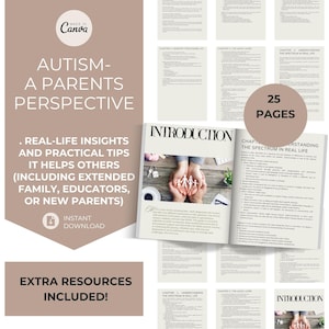 Puede incluir: Una descarga digital de una guía de 25 páginas titulada "Autismo - La perspectiva de los padres". La guía incluye información de la vida real y consejos prácticos para los padres de niños con autismo. También incluye información para la familia extendida, educadores y nuevos padres. La portada presenta una foto de dos manos sosteniendo un símbolo de familia.