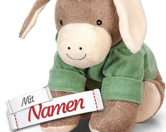 Sterntaler Kuscheltier Sternchen Esel Emmilius mit Namen bestickt, Niedliches Jungen Plüschtier Stofftier für Babys Kinder, Schmusetier