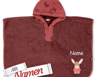 ★  ★ Sterntaler ★ Kinder Esel Emmily Badeponcho mit Namen personalisiert ★ Poncho Bestickt