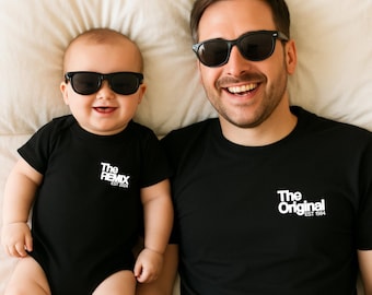 The Original The Remix Shirts Vater Sohn Partnerlook Mama Tochter Outfit Set Papa Geschenk Baby Vatertag Babybody bedruckt personalisiert