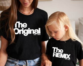 Coppia Tshirt Festa della Mamma The Original, The Remix - humor - T -shirteria
