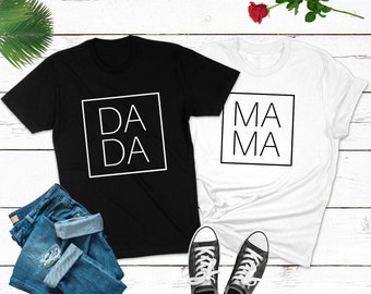 Cadeau Maman Naissance Maman Chemise Saint Valentin Dada T-Shirt Naissance Bébé Enfant Couple Chemises Saint Valentin Anniversaire