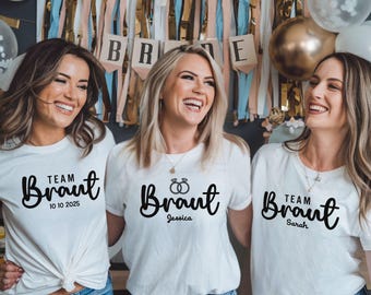 Personalized Bride Shirt, Hen Party Shirts, Bride & Team, Bride with Custom Name, Hen Party Celebrations, Funny Hen Party Sayings, Unisex T-Shirts