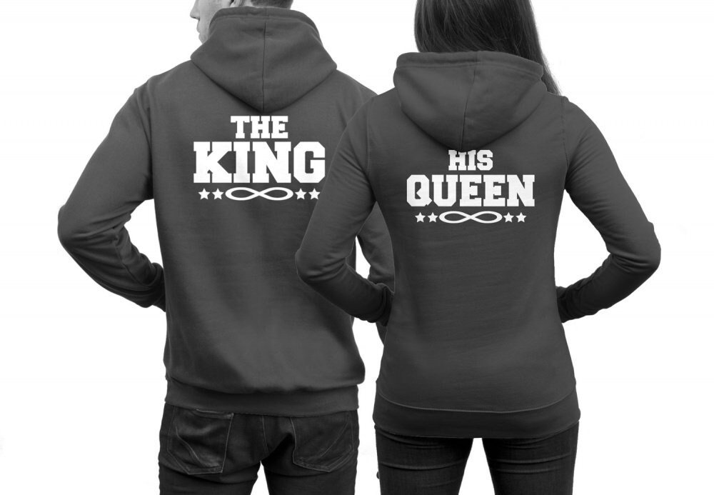 The King and His Queen Hoodies With Infinity Sign in SET Couple Sweater Couple Hoodies King Queen Etsy New Zealand