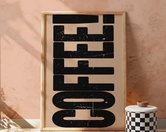 Coffee Poster Kitchen Retro Colorful Vintage Poster Housewarming Gift