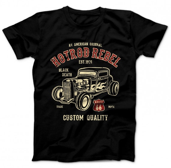 Hot Rod Damen T-Shirt Rebel Greaser weiß Vintage Rockabilly V8