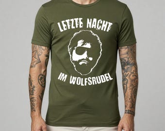 Camisas de despedida de soltero para hombre, camisetas de despedida de soltero, camisa rosa para novio, camisetas de fiesta de "Anoche en la manada de lobos", celebraciones de boda del novio