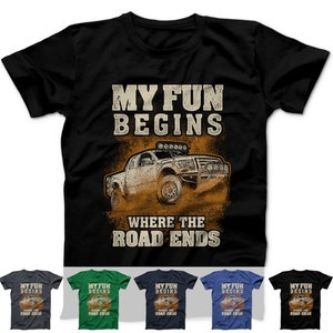 Off Road Jeep Shirt Offroad 4x4 Outdoor T-Shirt Geländewagen Truck Trail V8 US Car My Fun Begins Where The Road Ends Bild 1