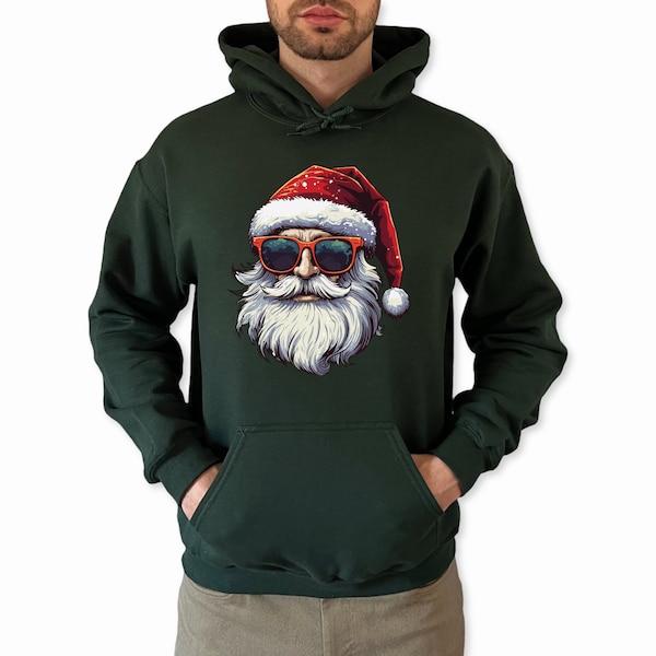 Weihnachten Pullover Cool Santa Weihnachten Hoodie Weihnachtsgeschenk Weihnachtsmann mit Sonnenbrille Weihnachten Pullover Mann Frau Unisex