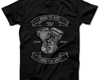 Born To Ride Tuned For Speed Motorcycle Shirt