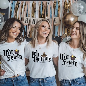 Personalized Hen Party Shirts for Women - Bride T-Shirt for Bachelorette Parties - I'm Getting Married, We're Celebrating - Unisex Shirts - Custom Date & Name
