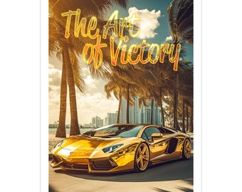 Living room picture car poster sports car gold living room decor poster entryway wall decoration The Art of Victory