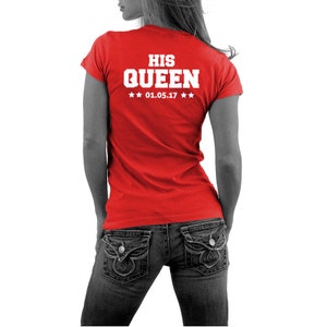 The King Shirt Partner Shirt His Queen Pärchen T-Shirts mit WUNSCHDATUM Bild 7