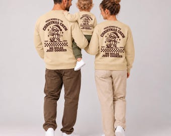 Weihnachtspullover Familie personalisiert mit Wunschjahr - Christmas Crew Sweatshirt - Partnerlook Weihnachten für Mama Papa Kind Geschenk
