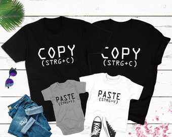 Copy und Paste Shirts Vater & Sohn T-Shirts Familie Mutter und Tochter Matching STRG + C, STRG + V