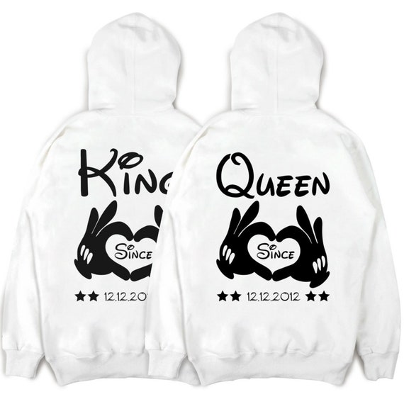 King Queen King and Queen Hoodies Couple Hoodies Couple -  Israel