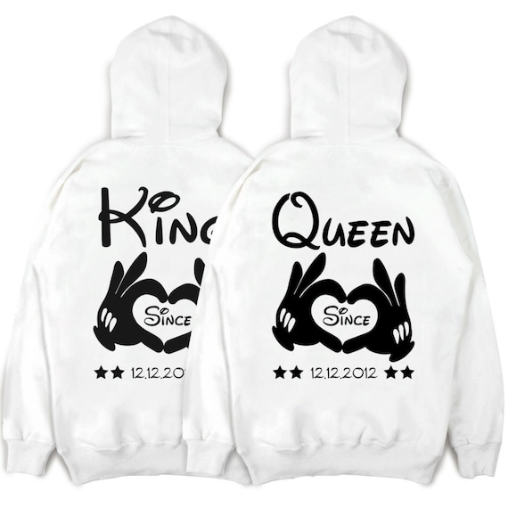 King Queen King and Queen Hoodies Couple Hoodies Couple -  Israel