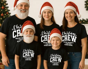Familienoutfit Weihnachten - Personalisiertes Baby Geschenk - Outfit für die Familie - T-Shirts Christmas Crew - Vater Sohn Partnerlook