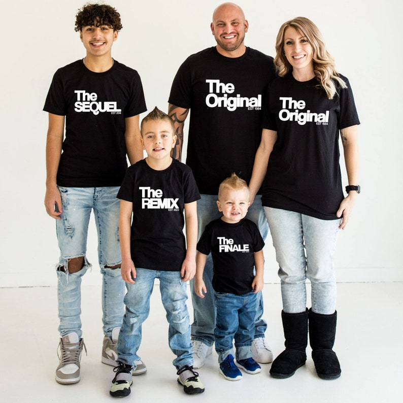 Loriginal Le Remix La suite Tenue de famille Séance photo La finale Chemises de famille Cadeau pour bébé T-shirts Tenue pour la famille image 1