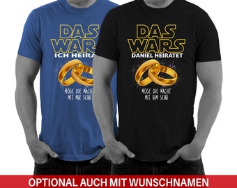 DAS WARS JGA Herren Shirt Junggesellenabschied Jga T-Shirts Hochzeit Bräutigam Wunschname