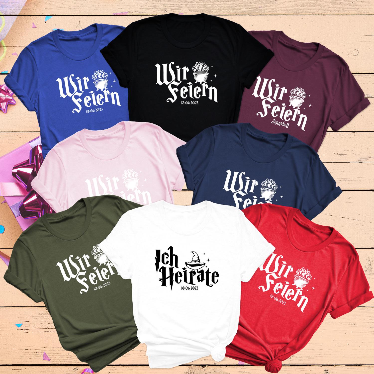 Bride JGA Hen Party Shirts I'm Getting Married We're Celebrating Witches JGA Personalized Desired Date or Desired Name JGA Unisex Shirts