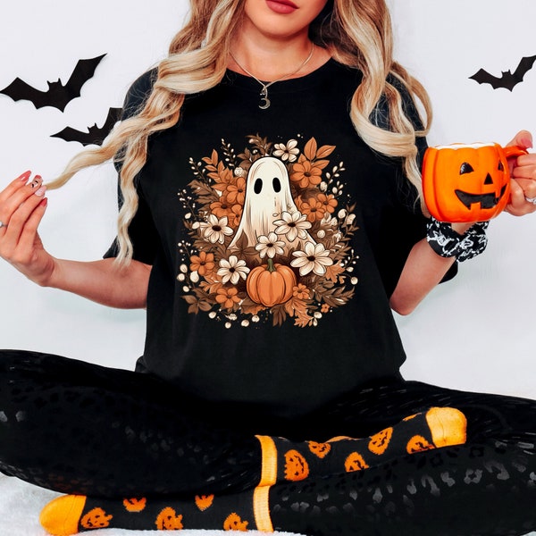 Spooky Ghost Shirt Halloween T-Shirt Herbst Winter Unisex Shirts Kürbis Million Threads