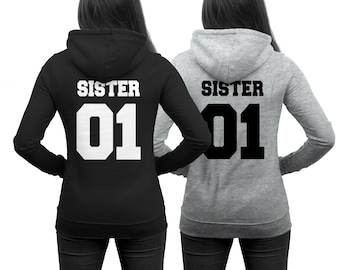 SISTER 01 Hoodies Sisters Best Friends Pullovers Couple Pullovers