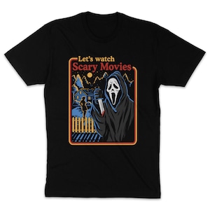 Lets Watch Scary Movies Horror Shirt Halloween T-Shirt Parody Fun Satire