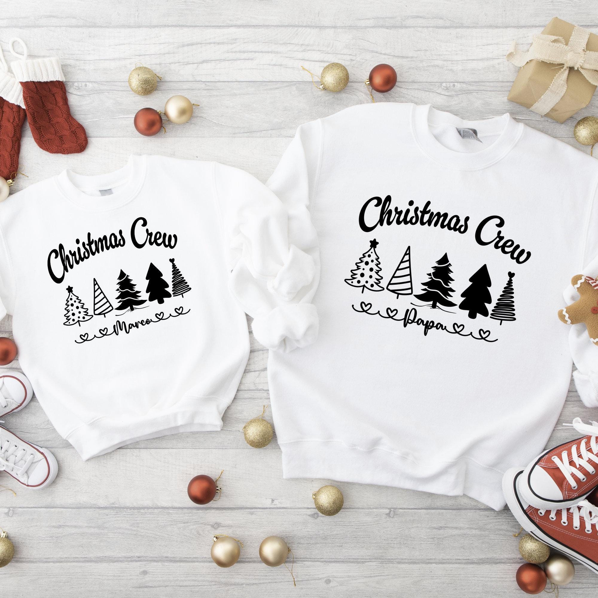 Pulls De Noël Personnalisés Pour Famille – Motif Camion – Gris, Taille Au Choix