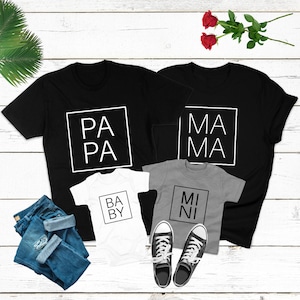 Tenue de famille Maman Papa Mini T-shirts Cadeau bébé T-shirts Body grand frère Petite sœur Tenue grande sœur pour la famille T-shirts enfants