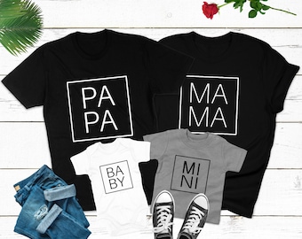 Familienoutfit Mama Papa Mini Shirts Baby Geschenk T-Shirts Big Bro Bodysuit Lil Sis Big Sis Outfit für die Familie Kinder Shirts