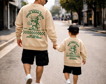 Cool Dads und Son Club Sweatshirts, T-Shirts & Hoodies - Vater Sohn Partnerlook Pullover - Vatertag Geschenk Personalisiert Familienoutfit