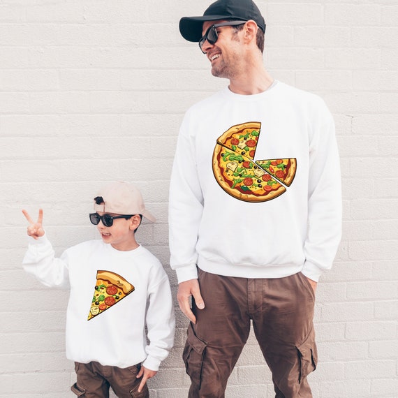 Pere fils partenaire look pizza pull maman fille tenue ensemble pizza tranche pull Saint Valentin cadeau fete des peres papa cadeau de Noel Etsy France