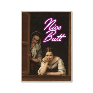 Poster con bel sedere, decorazione per il bagno, regalo per l'inaugurazione della casa, per la toilette degli ospiti, immagini divertenti per il bagno, stampa regalo per l'inaugurazione della casa, bagno Art Déco