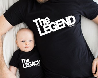 The Legend The Legacy Shirt Vater Sohn Partnerlook T-Shirts Mutter Tochter Outfit Vatertag Muttertag Mutter Tochter Geschenk Vater Sohn