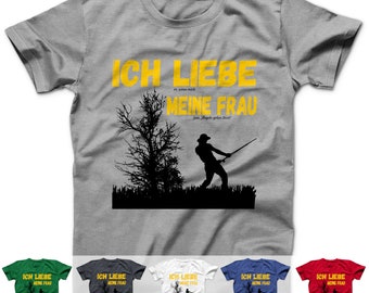 Angler Geburtstag T-Shirt Ich Liebe es wenn mich meine Frau zum Angeln gehen lässt Angelsport Fisching Angel Shirt