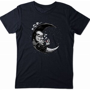 Rockabilly Moon T-Shirt Tattoo Hot Rod Shirt Zigarette Zigarre Rock n Roll Rebell Dunkelblau (Navy)