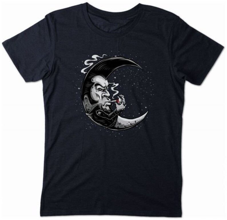 Rockabilly Moon T-Shirt Tattoo Hot Rod Shirt Zigarette Zigarre Rock n Roll Rebell Dunkelblau (Navy)