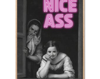Bathroom Pictures Funny Nice Ass Poster Bedroom Picture Guest WC Decor Bathroom Print Black and White Poster Vintage Decor Trendy Posters