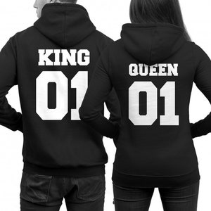 King Queen Hoodies, Conjunto de King & Queen, Pärchen Pullover, Parejas  Sudaderas, King Queen Sweaters, King Queen Hoodie, Regalo de Navidad -   España