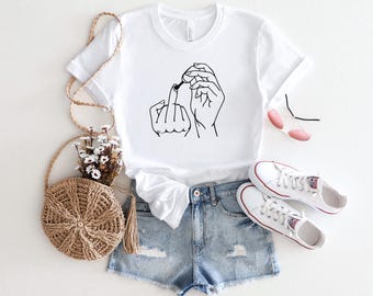 Feminist Shirt, Feminism T-Shirt, Middle Finger, Nail Polish Shirt, Summer T-Shirt, Gift for Girls and Best Friend, Unisex Shirts