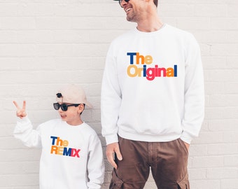 Original Remix Sweater Father Son Partner Look Mom Daughter Sweatshirts Outfit Father Son Christmas Gift Father's Day Sweater Unisex