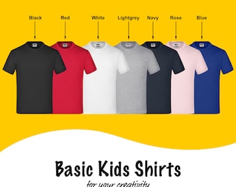 Chemises pour enfants à imprimer Chemises pour enfants vierges sans impression pour enfants T-shirts pour enfants Fournitures créatives Fournitures d'artisanat