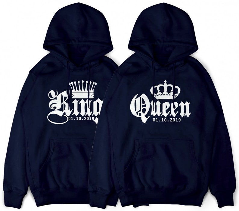 Pull KING & QUEEN avec date et couronne dans le SET 2 pièces Etsy Pull KING & QUEEN avec date et couronne dans le SET 2 pièces Etsy