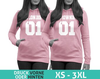 Blondie 01 Brownie 01 Sweaters Couples Pullover Hoodies Couples - Pink