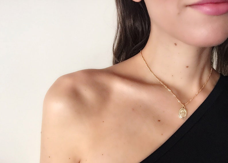 virgin gold necklace Virgin necklace lucky necklace miracle necklace religious necklace virgin Mary medallion virgin Mary necklace